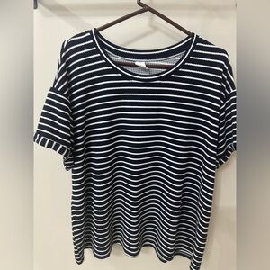 Striped Navy and White Women's Top